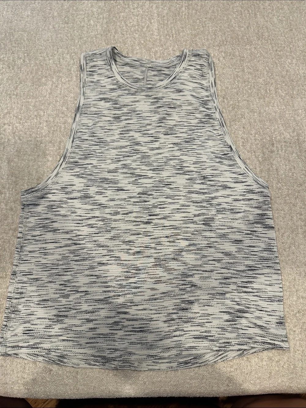 lululemon athletica White & Navy Heathered Muscle Tank